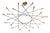Shanghai Chandelier with 24 Arms in Black Painted Metal with Brass Cones from Stilnovo, 1950s For Sale