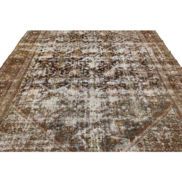 Textile Antique Mahal Rug With Exquisite Distressed Wabi-Sabi Patina For Sale - Image 7 of 11