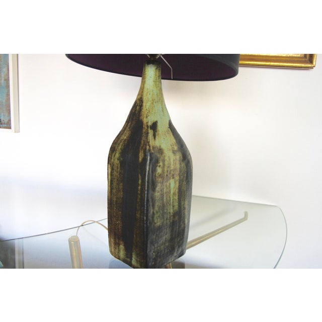 Vintage Brutalist Ceramic Lamp by Nicole Raude, Paris, 1950 For Sale - Image 11 of 11