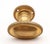 Traditional style oval shaped beaded closet door knob with a gold gilt finished bronze. The short spindle allows for a...