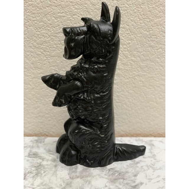 Vintage Black Iron Scottish Terrier Doorstop Decor For Sale - Image 4 of 9