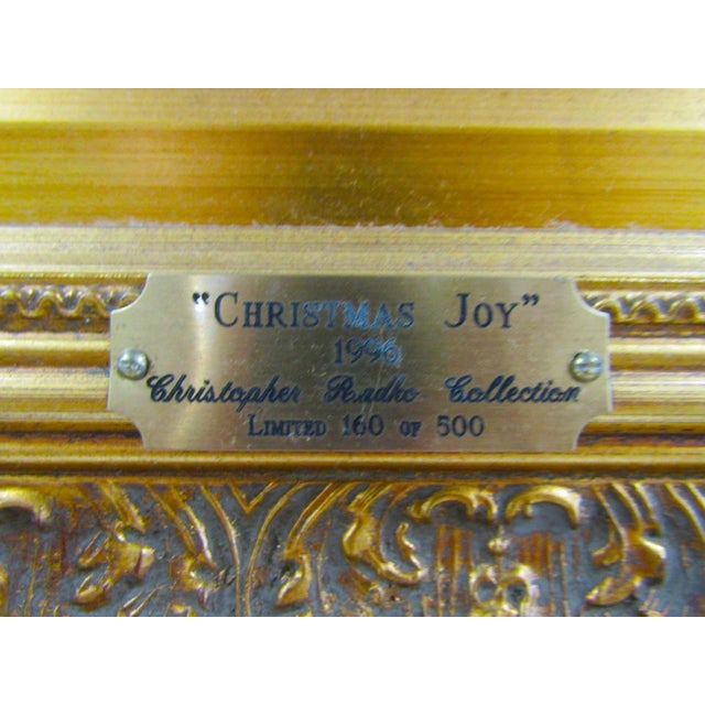 1990s Large Christopher Radko Oil Painting "Christmas Joy" Ltd. Ed. 160/500 Framed Coa For Sale - Image 9 of 15