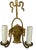 French Pair of Vintage French Gilded Bronze Fruit & Flower Basket Wall Sconces, Louis XVI Style For Sale - Image 3 of 10
