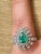 2020s Set in 18k Gold, Natural Zambian Emerald & Rose Cut Diamond Engagement Ring, Size 6 For Sale - Image 5 of 6