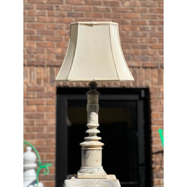 Stone 1940s White Marble Lamp For Sale - Image 7 of 7