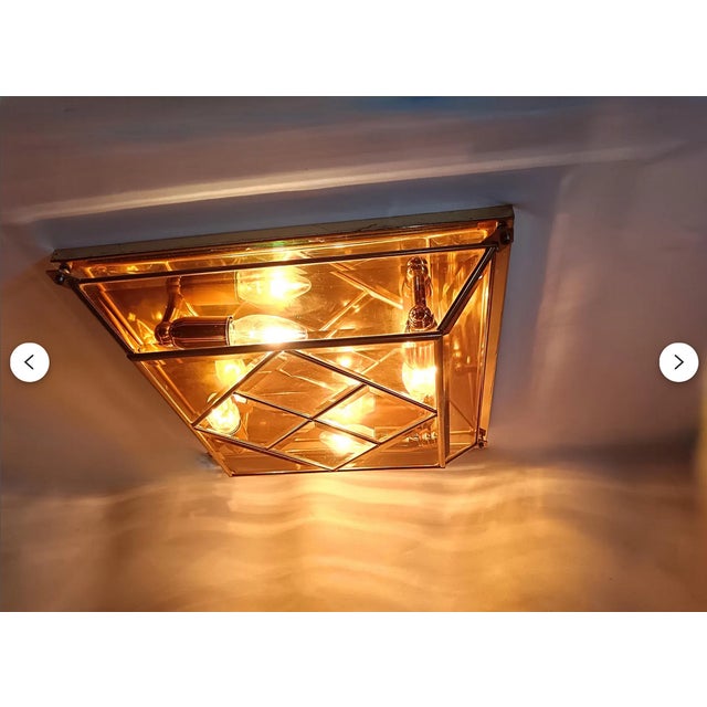 Modern Art Deco Murano Glass Ceiling Light, 1970s For Sale - Image 4 of 12