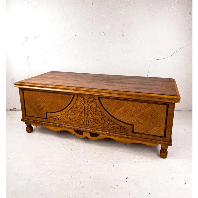 Mid-Century Modern Antique Cedar Chest For Sale - Image 3 of 16