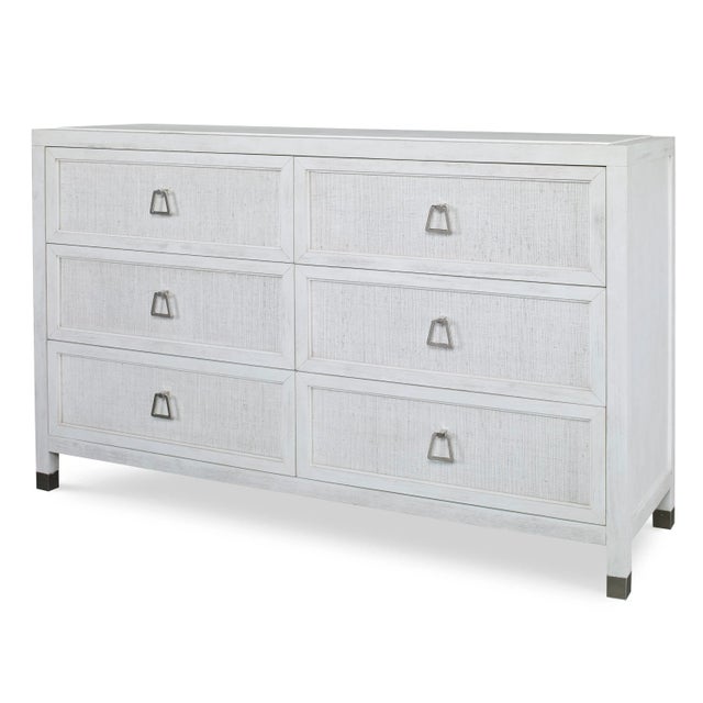 Century Furniture Atlas Raffia Six Drawer Dresser For Sale - Image 4 of 4