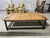 Industrial Barn Door & Metal Base Made into a Coffee Table, 21st Century. Large coffee table