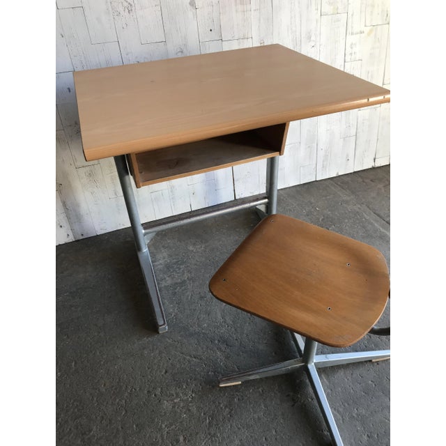 Swiss School Desk and Chair from Embru, 1960s, Set of 2 For Sale - Image 10 of 12