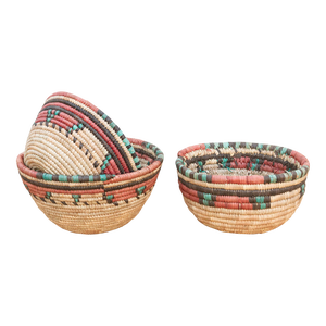 Set of 3 African Handwoven Baskets