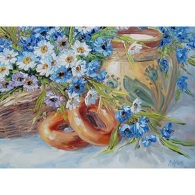 Oil Painting in the Morning at Grandma's Kotmin Olga For Sale - Image 4 of 6