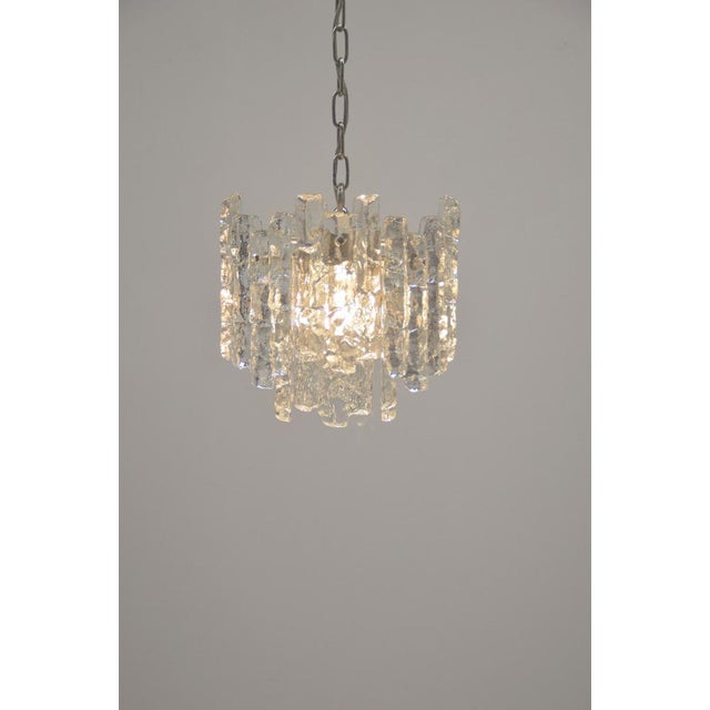 Ice Glass Chandelier attributed to Kalmar Franken KG, 1960s For Sale - Image 4 of 9