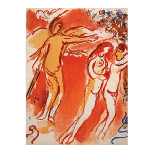Chagall Lithograph Banished From Paradise, Bible 1960 *