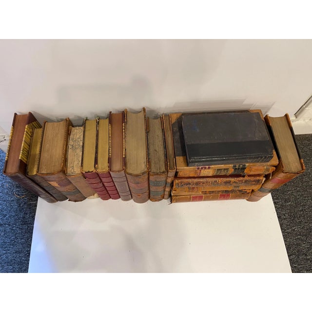 Group of 18 Assorted Leather or Marbled Bound Books, 19th Century For Sale In Savannah - Image 6 of 7