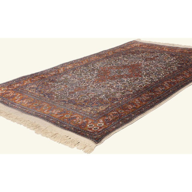 79790 Vintage Indian Kashmir Rug, 03'01 x 05'02. The Silk Garden: A Vintage Indian Kashmir Masterpiece of Regal Floral...