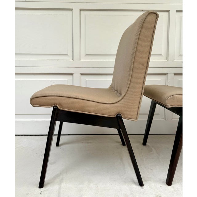 Set of 4 MCM Wood and Upholstered Dining Chairs Attributed to Glen of California For Sale - Image 9 of 12