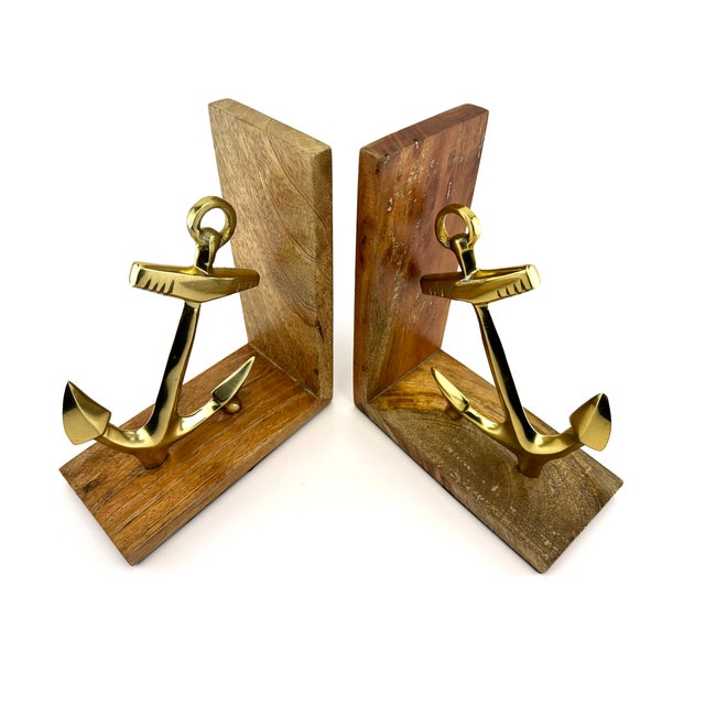 Vintage Mid Century Brass Nautical Anchor Bookends a Pair Chairish