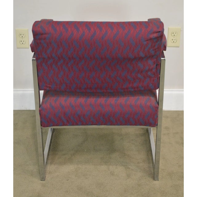Mid-Century Modern Milo Baughman Style Chrome Armchairs - a Pair For Sale In Philadelphia - Image 6 of 13