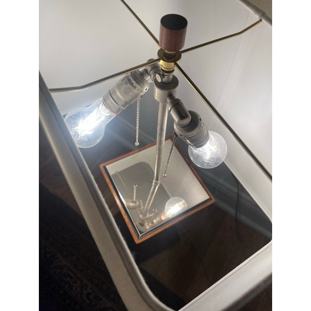 Mid-Century Modern Danish Burlwood Polished Pyramidal Lamp With Two Fixtures For Sale In New York - Image 6 of 12