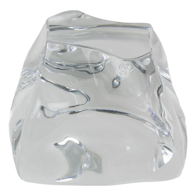 Daum France Crystal Desktop Accessory Paperweight Sculpture For Sale