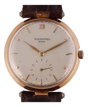 Vintage Patek Philippe 18k Gold 35mm Manual Wind Watch on Leather