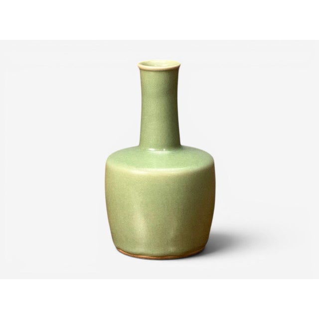 Chinese Qing Dynasty Longquan-Style Celadon Glazed Vase, Qing Dynasty , China, 19th C. For Sale - Image 3 of 8
