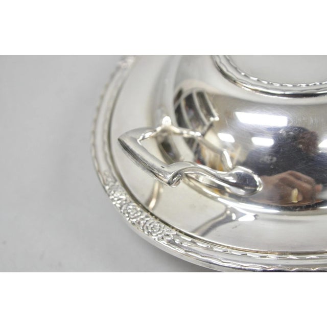 Victorian Mid 20th Century International Silver Co "Camille" Silver Plated Covered Vegetable Serving Dish For Sale - Image 3 of 13