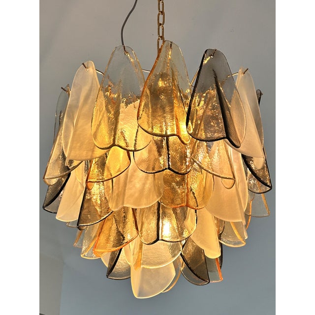 Contemporary Modern Multicolor Amber "Rondini" Murano Chandelier by Simoeng For Sale - Image 6 of 8