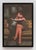 This oil on panel work captures an intimate moment between a couple, seated closely on a simple bench, enveloped in a...