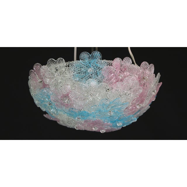 1970s 1970s Murano Multicolor Ceiling Light Flower by Seguso for Venini For Sale - Image 5 of 12