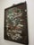 1930s Chinese Dragon Painted Glass Colored Flowers White Clouds Brown Wood Frame Brass Hanging Hardware For Sale - Image 4 of 14