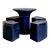 Vintage Italian Glazed Ceramic Table and Stools - Set of 5 For Sale