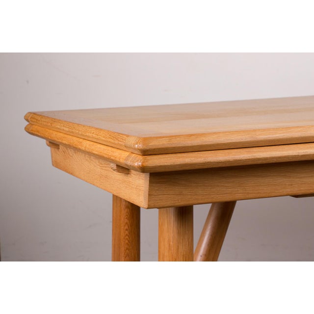 Large Extendable Dining Table in Oak by Guillerme et Chambron for Votre Maison, 1960s For Sale - Image 10 of 18