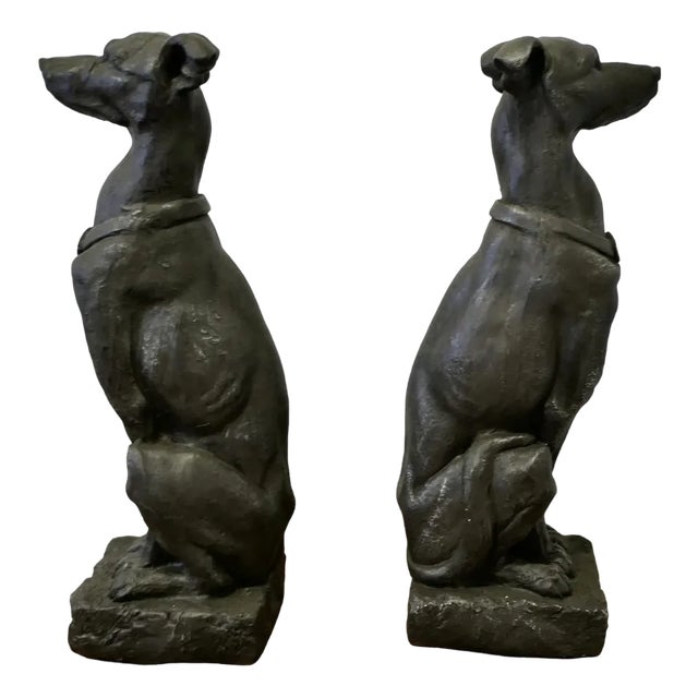 Large Sculptural Greyhound Dogs, 1960s, Set of 2 For Sale