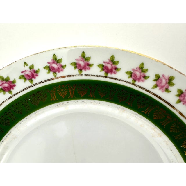1930s Antique Rose Austria Gold Pattern Plates, Set of 5 For Sale - Image 9 of 12