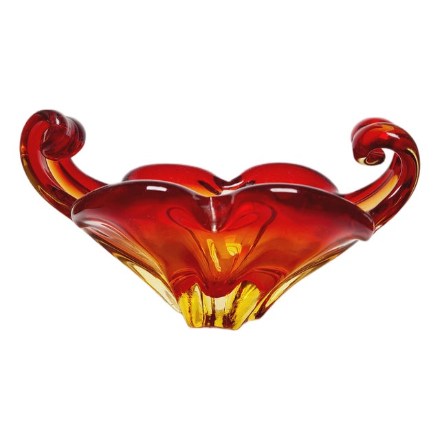 Mid-Century Italian Murano Glass Bowl by Flavio Poli for Mandruzzato, 1950s For Sale