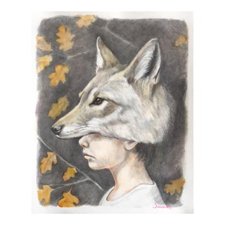 I Said I Understand but I Didn't - Original Narrative Figurative Watercolor and Graphite Painting For Sale