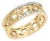 10K Yellow Gold 1/5 Cttw Diamond Two Row Cuban Link Ring (I-J Color, I2-I3 Clarity) - Size 8 For Sale