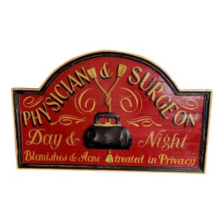 Antique ,Vintage Physican & Surgeon Street Sign For Sale