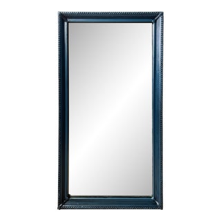 1920’s Mirror in Dark Teal With Etched Details For Sale