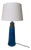 Danish Sculptural Stoneware Table Lamp in Terracotta and Cobalt Blue by Nils Kähler, 1950s For Sale