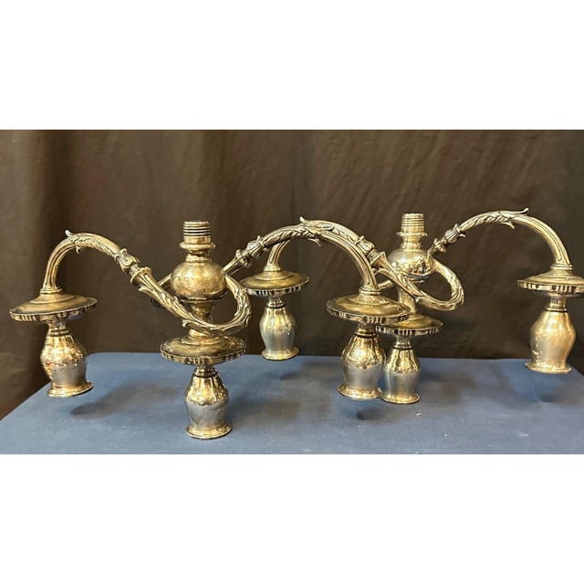 Silver 1950s Sterling Silver Candelabra Arms (Fisher: English Rose) - A Pair For Sale - Image 8 of 8