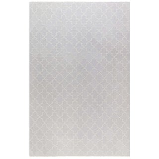 Doris Leslie Blau Dhurrie Vintage Light Gray - Handmade Carpet For Sale