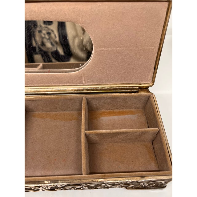 Metal 1990s Godinger Silver Silverplate Floral Scrollwork Jewelry Box For Sale - Image 7 of 13