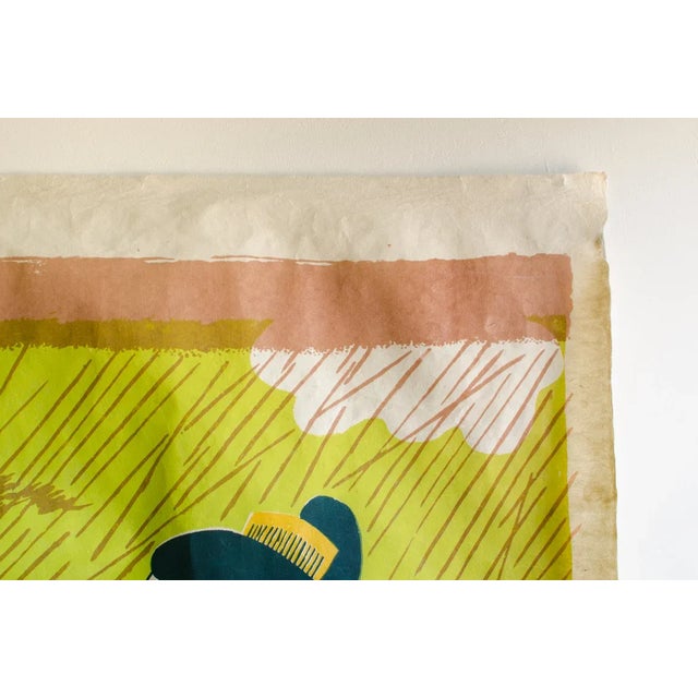 Vintage Original Mayumi Oda Signed Hand-Pulled Silkscreen, Rain on the Bamboo Grove For Sale - Image 10 of 11