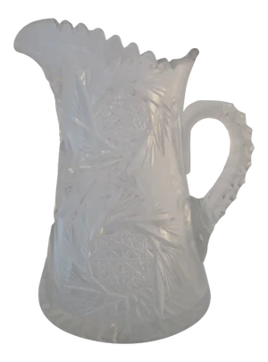 American Brilliant Period Clear Cut Glass Water Pitcher Carafe