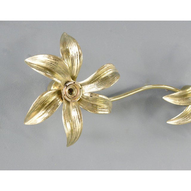 Hollywood Regency Wall Lights By Massive Circa 1970s - Each light takes 2x E14 fitting bulbs - Cast brass with gold paint...