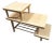 1950s Mid-Century Modern Wood Laminate and Brass Three-Tier Side Lamp Table For Sale