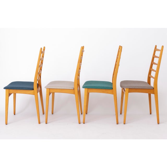 Vintage German Dining Chairs in Beech, 1970s, Set of 8 For Sale - Image 3 of 10